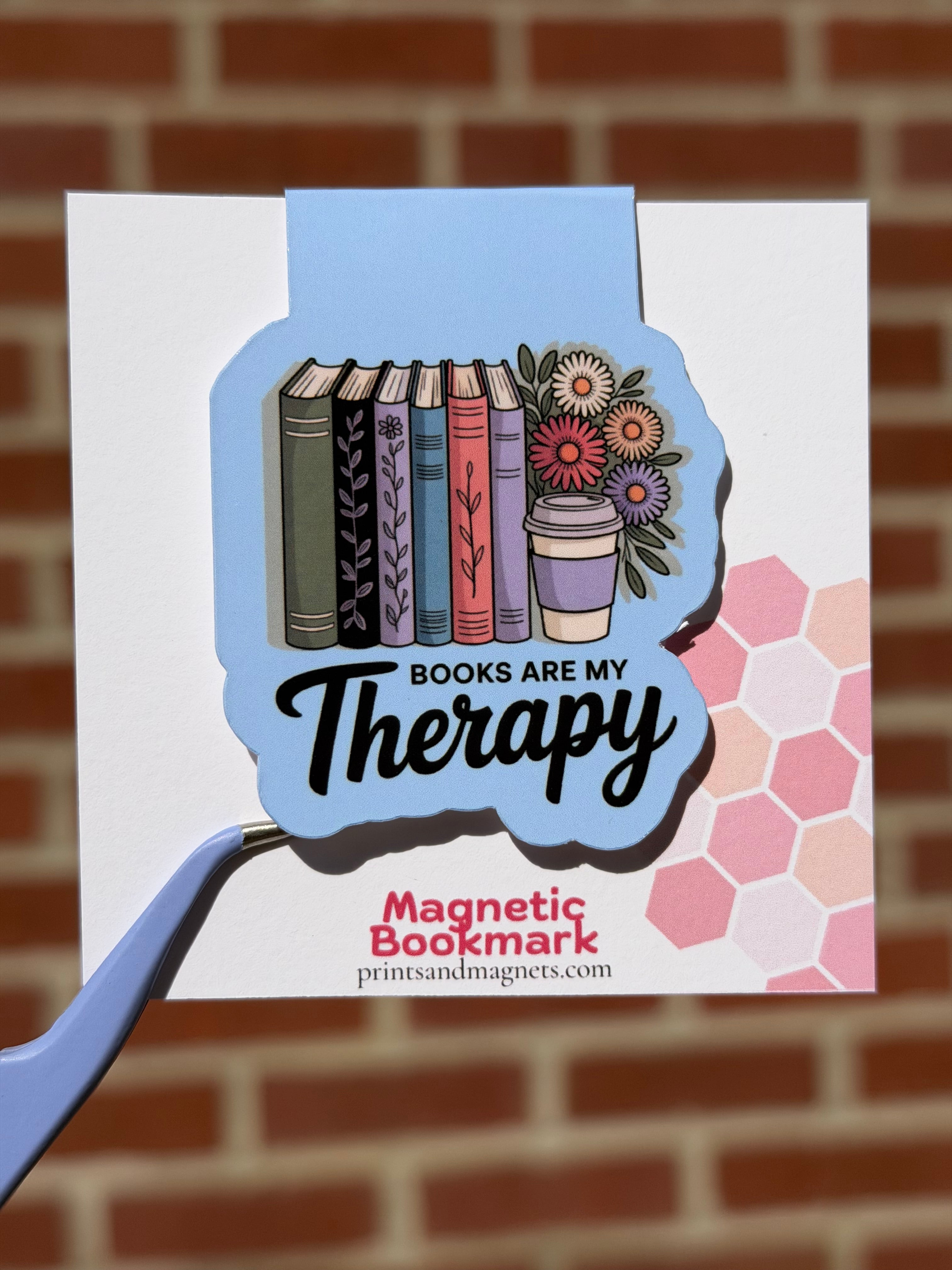 Books are my therapy magnetic bookmark