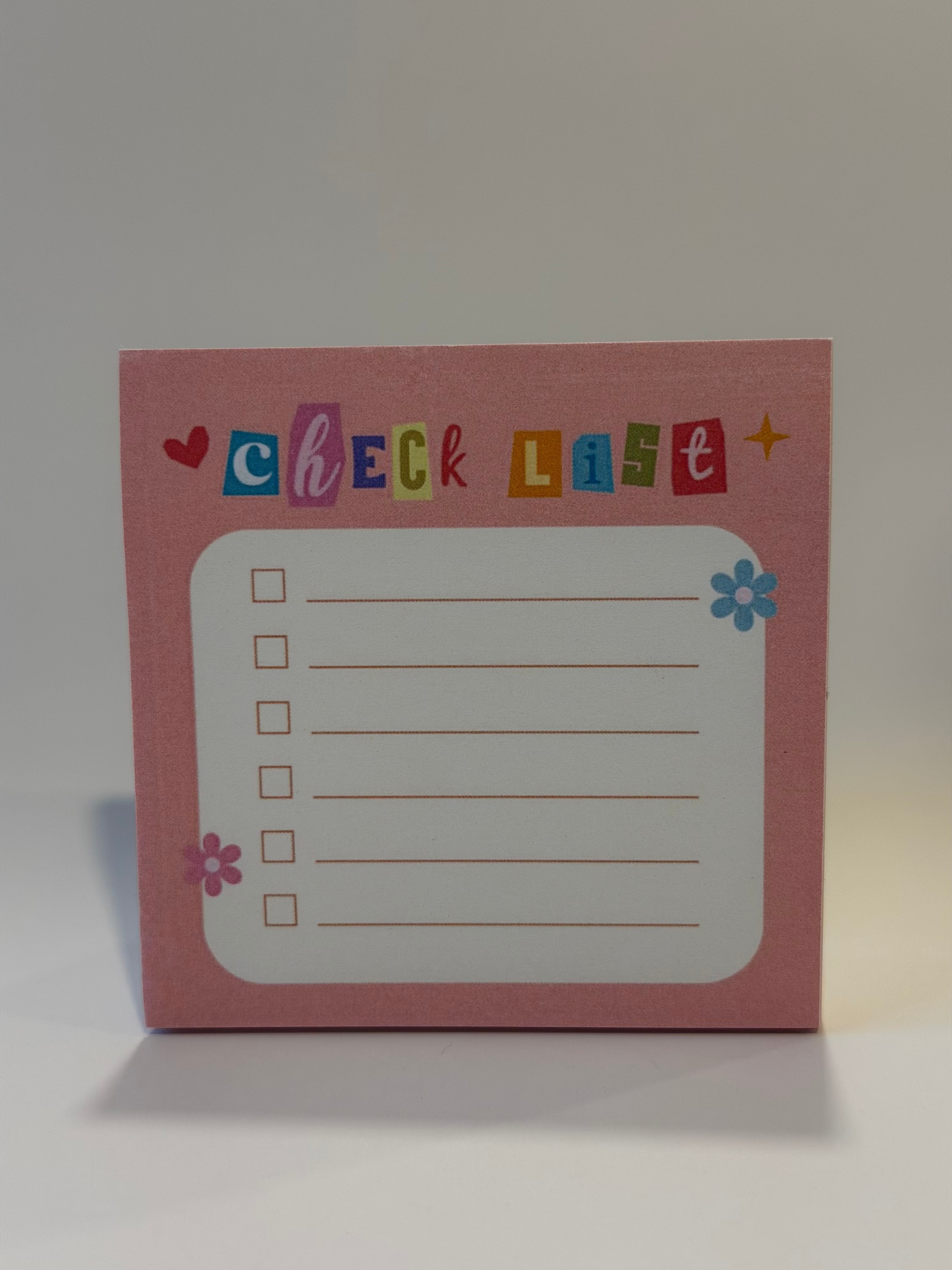 Pink Checklist Sticky Note