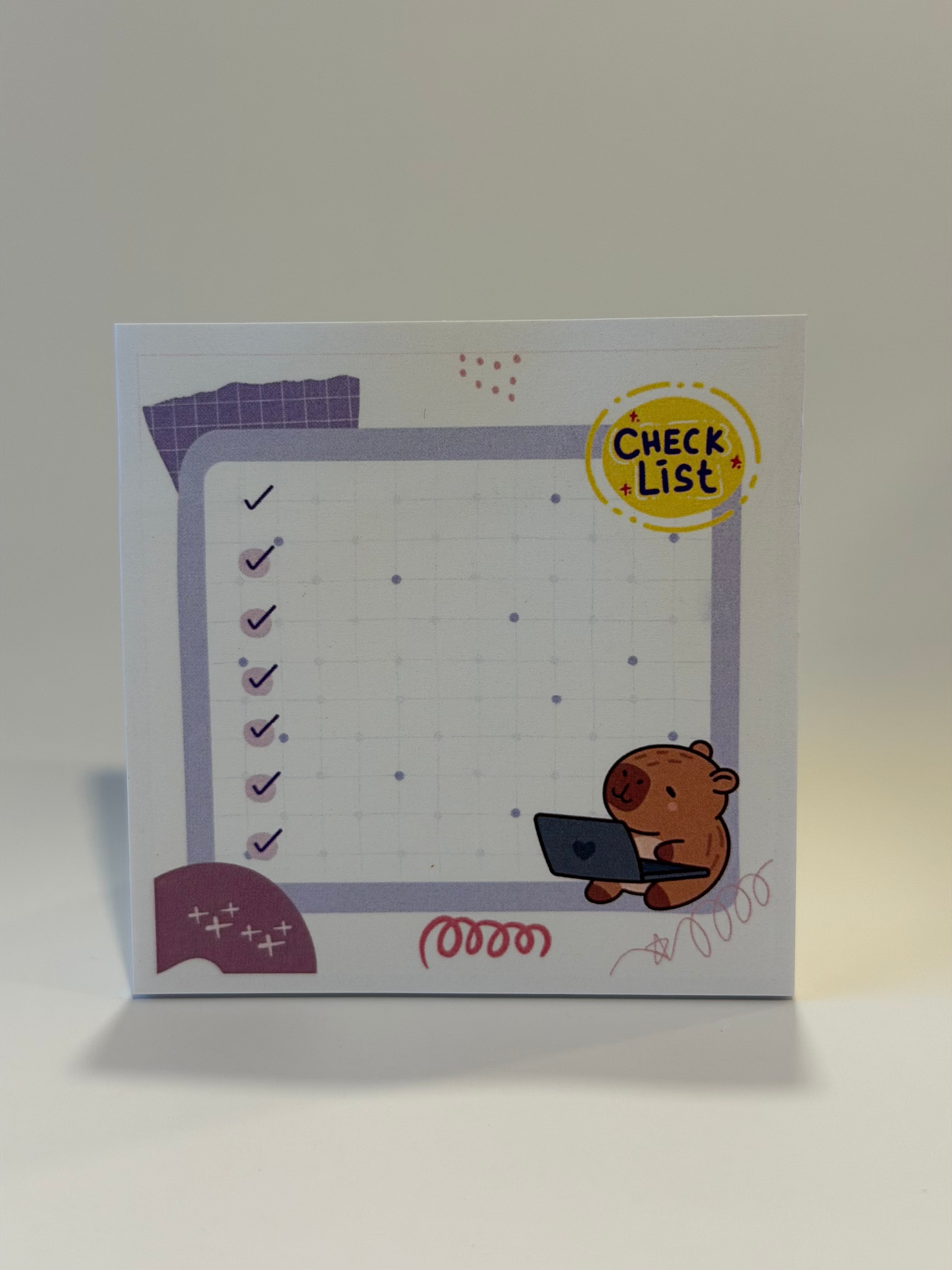 Capybara Checklist Sticky Notepad